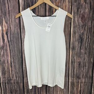 ESCADA NWT white sleeveless knit shell tank top size 14 MSRP $325 Neiman Marcus